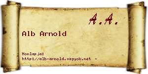 Alb Arnold névjegykártya